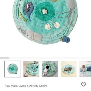 Crate&Barrel Sea Life Play Mat - Teal and Gray